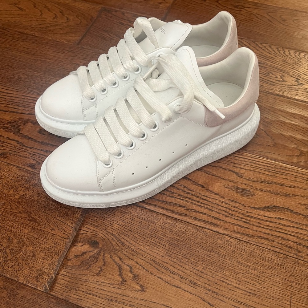Alexander McQueen Oversized Sneaker, White and Light Pink Sneakers
